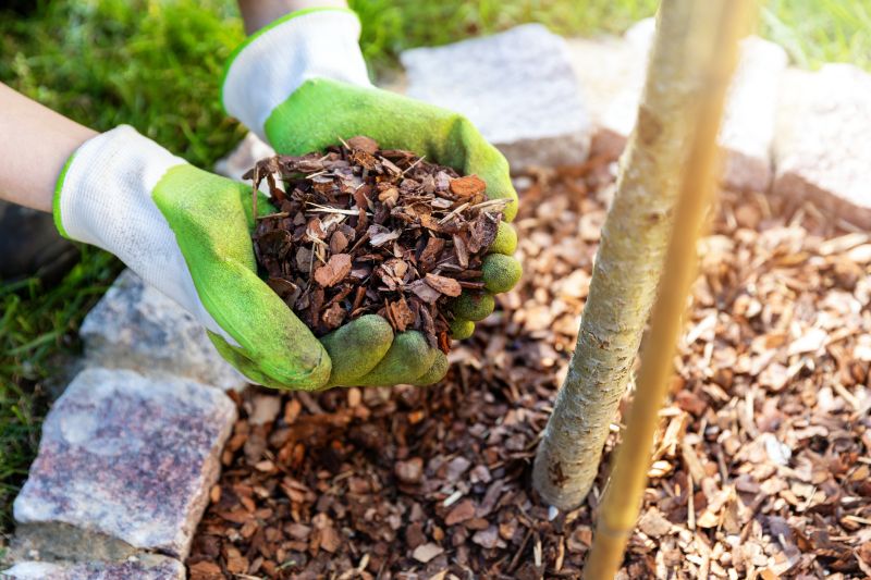 Pine Bark Mulch Installation
